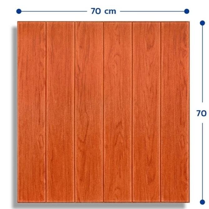 Wallpaper Dinding Foam 3D Motif Kayu Coklat Muda 70X70 Cm Dekorasi Original Dan Terpercaya