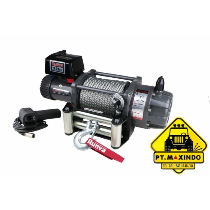 RUNVA 22NB ELECTRIC WINCH 12 VOLT KAPASITAS 10 TON HEAVY DUTY