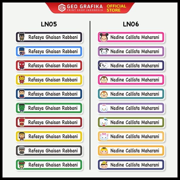 

Terlaris Stiker Nama Alat Tulis Anak Waterproof Anti Air Isi 30 Pcs Good Quality