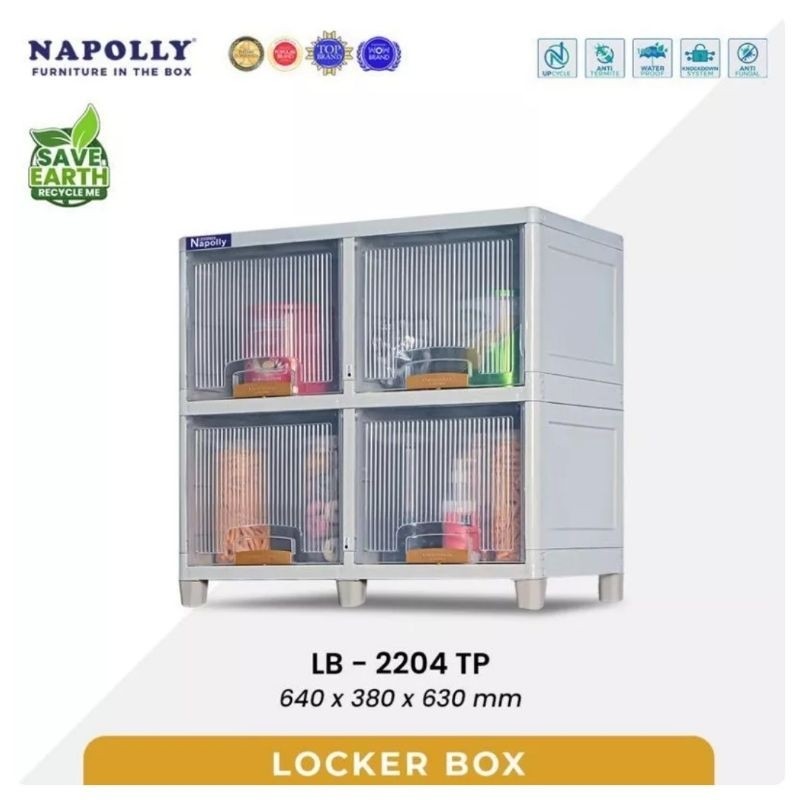 Napolly Plastik Locker Box Serbaguna Dari 2 Susun - 5 Susun