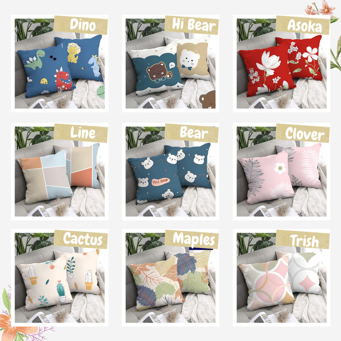 Bantal Sofa Sarung Bantal Sofa Ukuran 40x40 45x45 50x50 Anti Kempes D1A6