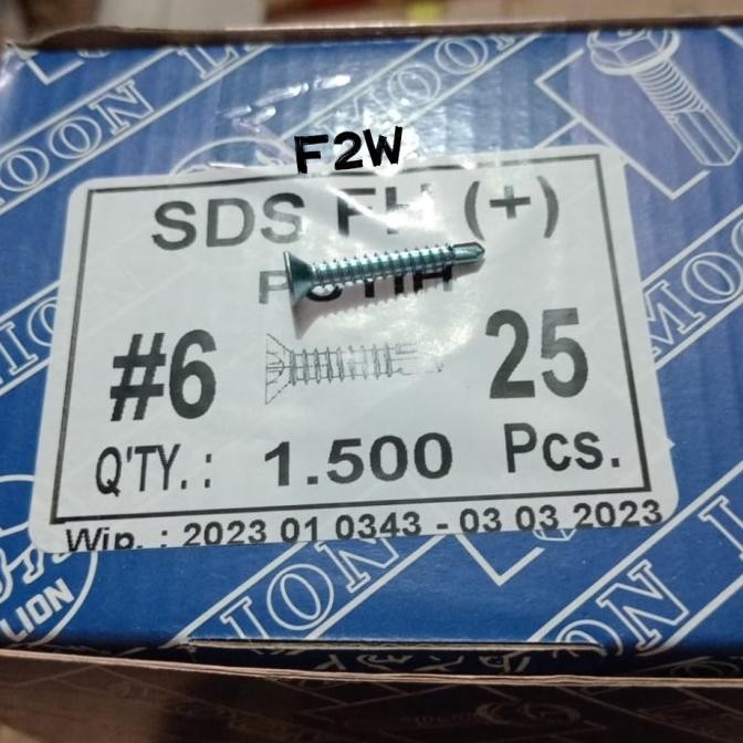 SEKRUP SDS FH (+) 6X25 MOON LION SKRUP ROOFING PUTIH SDS #6X25 6X1"