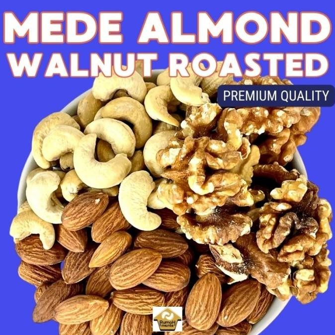 

MIX 3 NUTS 200GR METE ALMOND WALNUT (MATANG READY TO EAT) Berkualitas