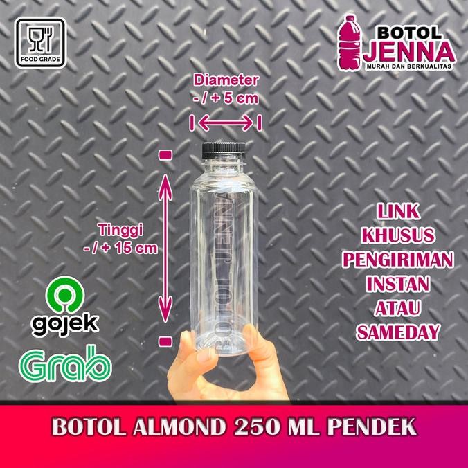 

(isi 100 pcs) botol almond pendek 250 ml tutup shortneck Berkualitas