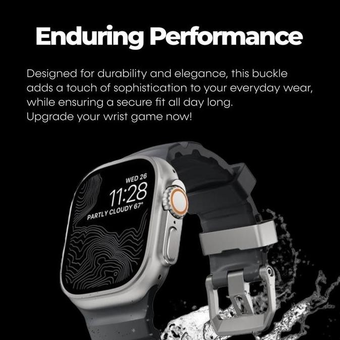 Strap for Apple Watch Ultra 2 10/9/8/7/SE 49/46/45/44/42/41mm Nomad Rocky Point Sport Rubber Soft Ba