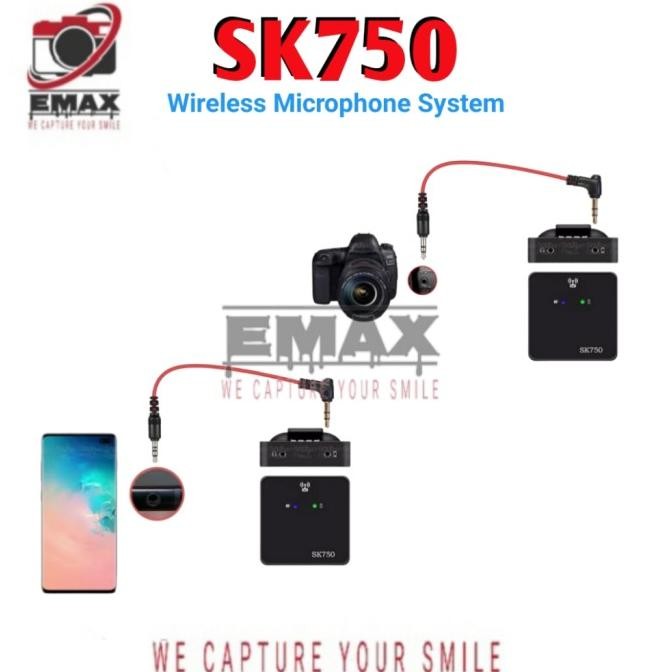 Promo SK750 Double 2.4 Dual Channel Wireless Microphone Camera HP SK 750 Mic COD