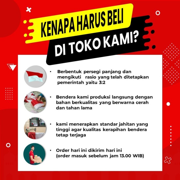 BENDERA INDONESIA MERAH PUTIH KAIN UKURAN 300 X 200