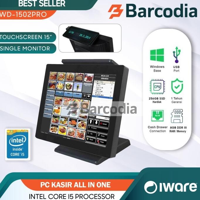 Mesin Kasir Windows All In One POS IWARE WD-1502PRO Touchscreen