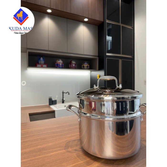 Panci Kukus Steamer B Stainless Steel 304 / Panci Masak Serbaguna Stainless Kokoh Tebal