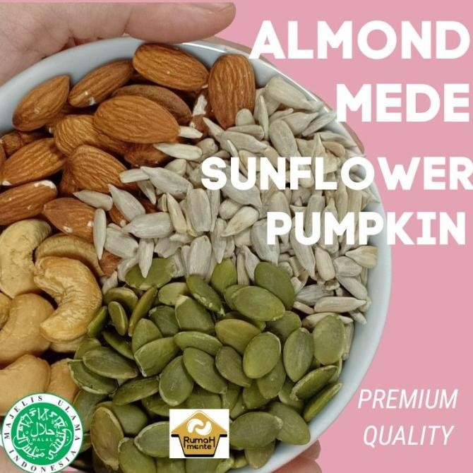 

TRAIL MIX KACANG MEDE KACANG ALMOND SUNFLOWER SEED PUMPKIN SEED 1KG Berkualitas