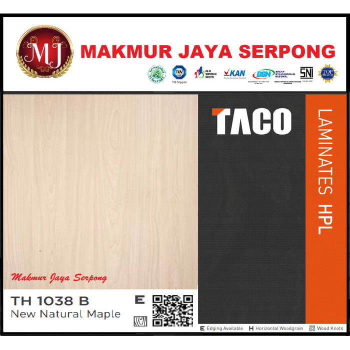 HPL TACO TH 1038 B New Natural Maple | WOODGRAIN