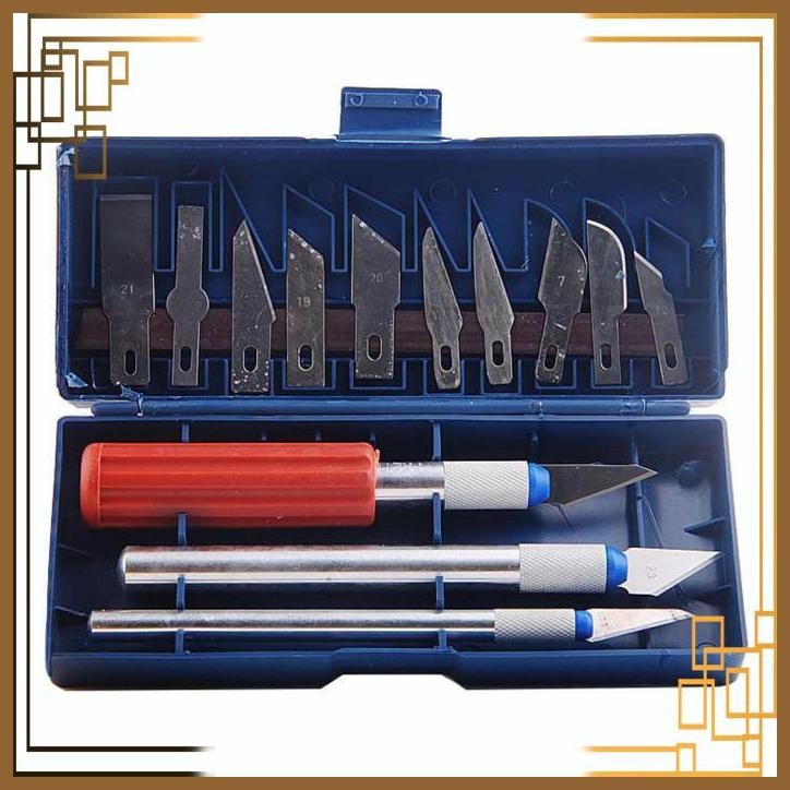 

[FNC] KNIFEZER SET PISAU UKIR SENI 13 IN 1 CRAFTING KNIFE 3 HANDLE - A-003
