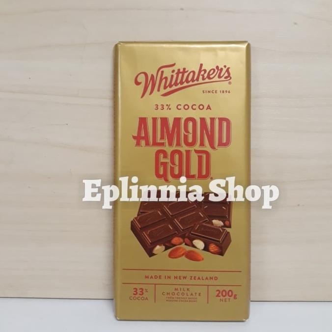 

Whittaker's Whitaker's Whitakers Almond Gold 200 gr - Coklat Almond Berkualitas