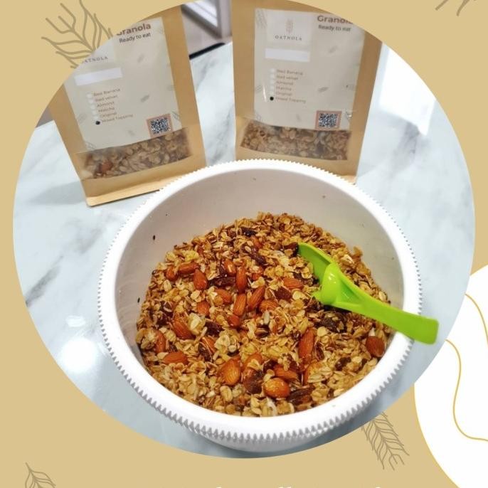 

Oatnola Granola mix topping almond (besar) Berkualitas