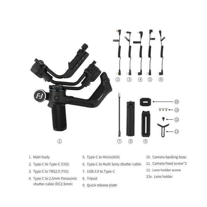 Promo Feiyu Scorp C 3-Axis Handheld Gimbal DSLR Stabilizer Kamera - Resmi COD
