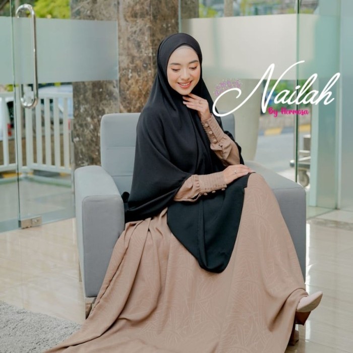 Pakaian Wanita Moca/Gamis Wanita Coklat Susu/Gamis Hermosa/Gamis Murah