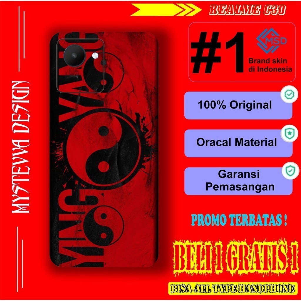 

Terlaris Realme C30 Garskin Stiker Custom Case Laminasi Tebal COD