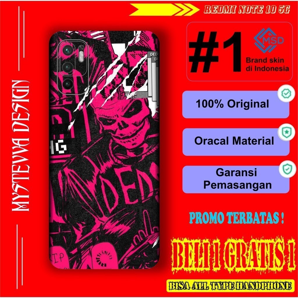 

Terlaris Xiaomi Redmi Note 10 5G Garskin Stiker Custom Case Laminasi Tebal COD