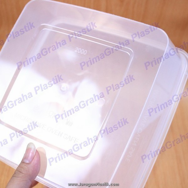 READY THINWALL PERSEGI 2000ML SQ MICROWAVE / BOX PLASTIK MAKAN ISI 25PCS