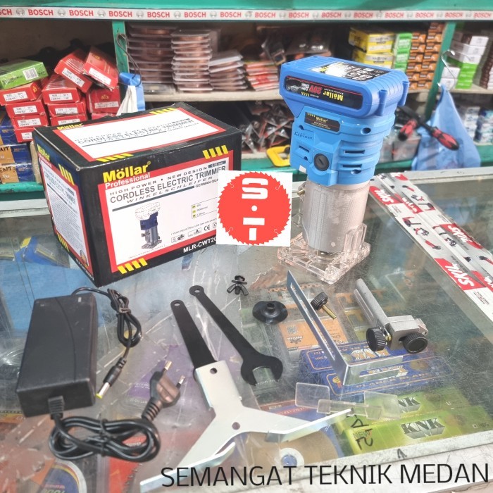 CWT20350-U CORDLESS MESIN ROUTER PROFIL WOOD TRIMMER KAYU 2AH MOLLAR