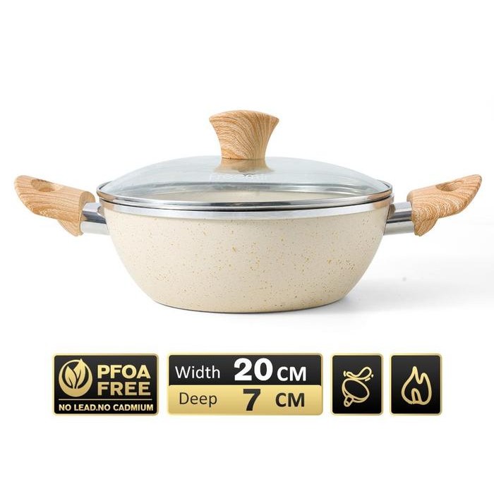 [PROMO] freemir Wajan 20cm Beige Wajan Anti lengket Cocok Untuk