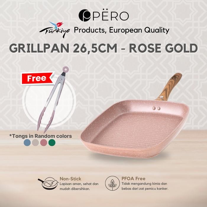 Pero Biogranite Grill Pan 26.5cm Nonstick / Wajan Panggang Serbaguna Anti Lengket