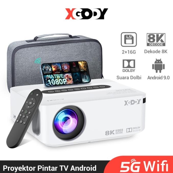 READY XGODY X1 PROYEKTOR 2+16GB SAMRT ANDROID DOLBY AUDIO NETFLIX YOUTUBE