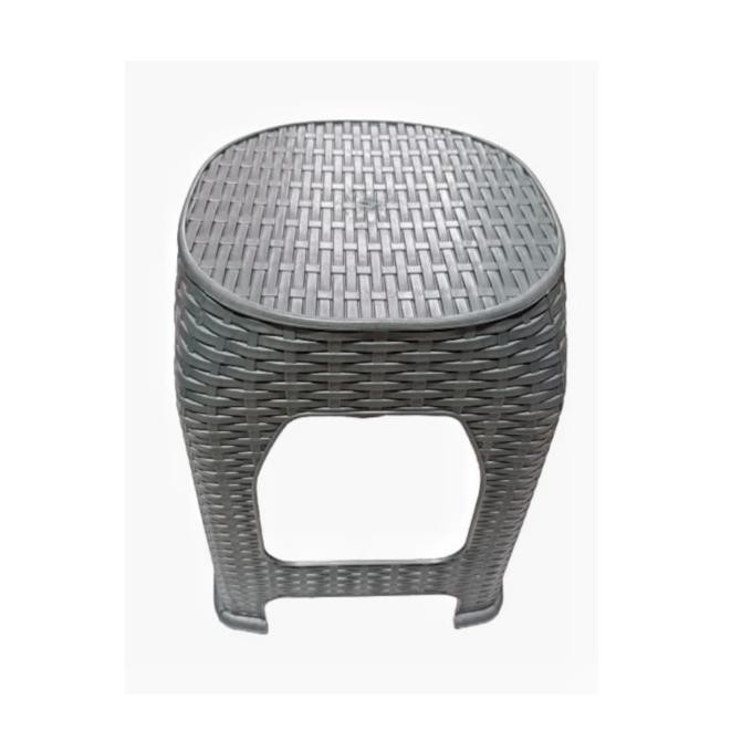 

New Kursi Bakso Plastik Anyaman Rotan Bulat - Silver