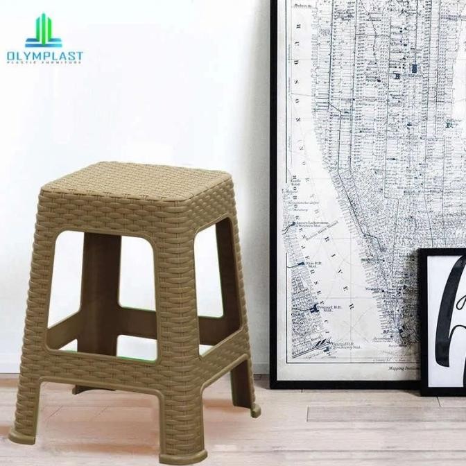 

New Olymplast Kursi Bakso Motif Rattan Square Chair Kursi Bakso Plastik