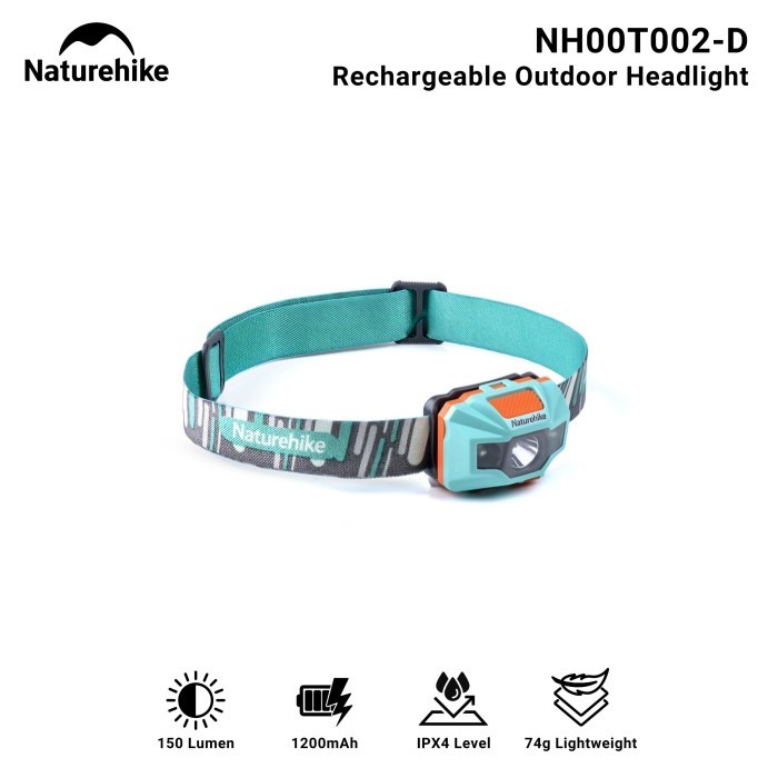 HEADLAMP NATUREHIKE 150 LUMEN NH00T002-D SENTER KEPALA HEADLIGHT