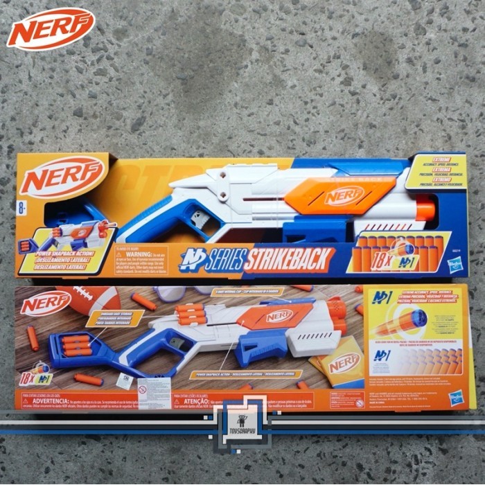 Nerf N Series Strikeback Dart Blaster Shotgun With 18 Nerf N1 Darts Elite Strike