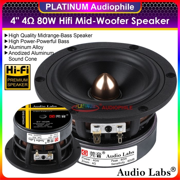 Speaker 4 Inch Mid-Woofer Woofer Midrange Bass Hifi Premium Mid-Bass