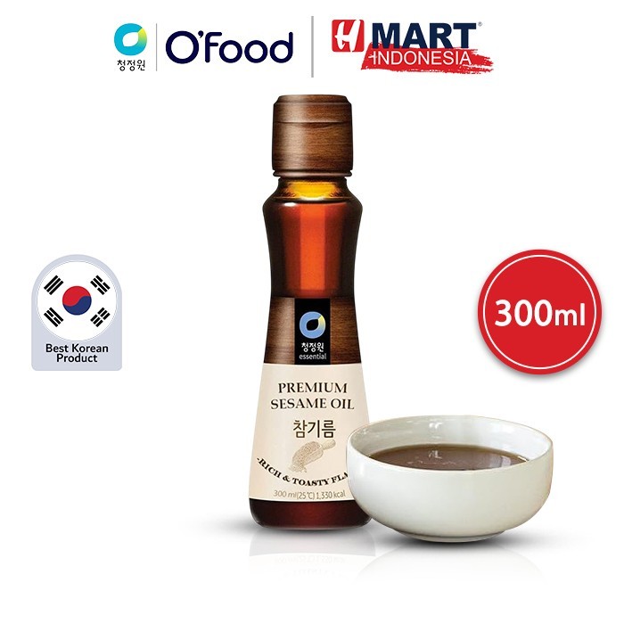 

Chung Jung One O'Food Sesame Oil - Minyak Wijen Dengan 100% Wijen Asli Korea 300Ml