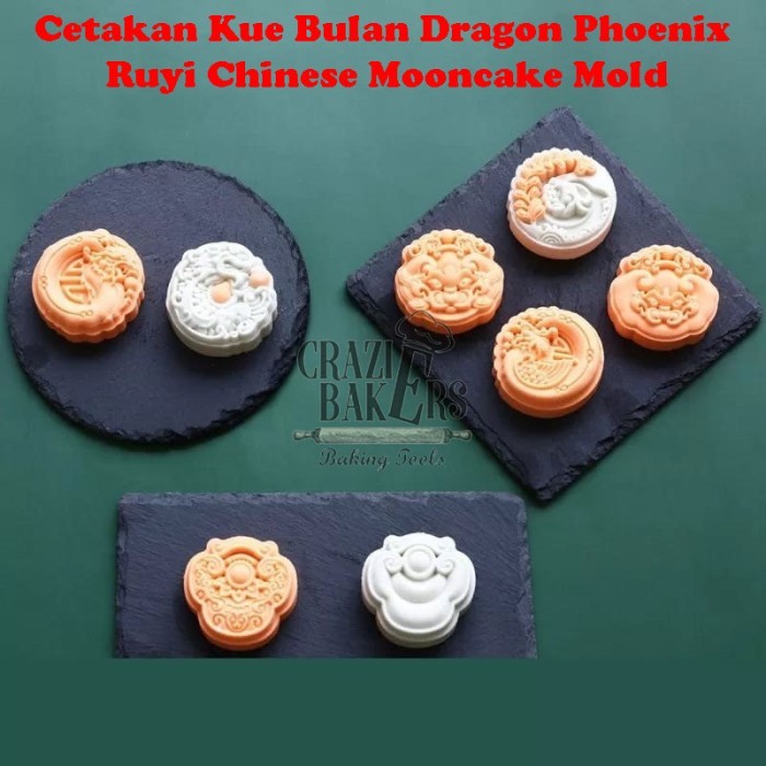 

READY STOCK CETAKAN KUE BULAN DRAGON PHOENIX RUYI CHINESE MOONCAKE MOLD 75 G
