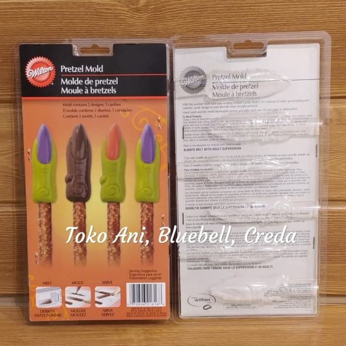 

READY STOCK WILTON CETAKAN COKLAT HALLOWEEN WITCH FINGER PRETZEL, UK 10X2,5 CM