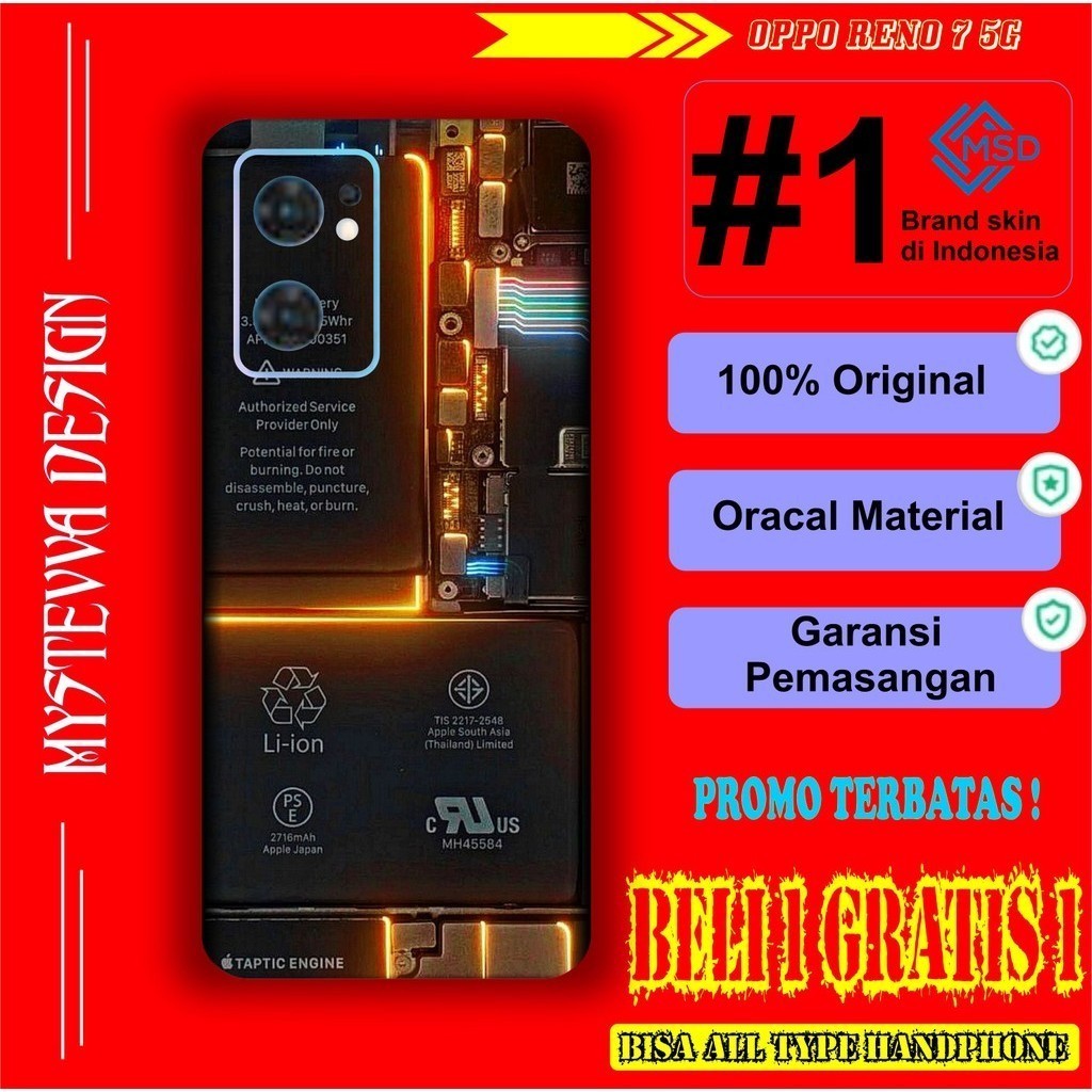 

Terlaris Oppo Reno Garskin Stiker Custom Case Laminasi Tebal COD