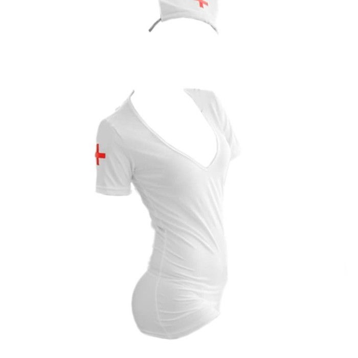 L0138 Lingerie Kostum Nurse Suster Perawat Dokter Putih Sexy Seksi