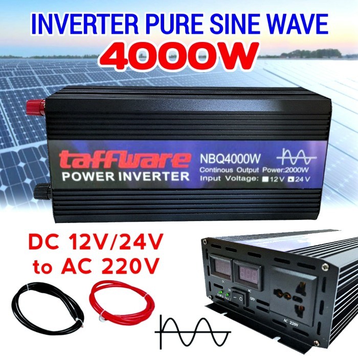 Power Inverter 1600-4000 Watt Pure Sine Wave DC 12V 24V AC 220V