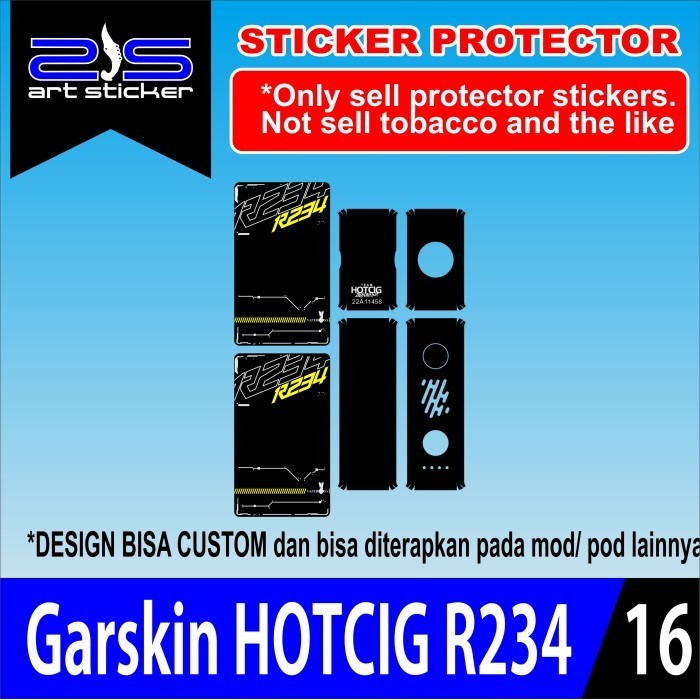 

Terlaris Hc R234 Black Garskin Stiker Custom Case Laminasi Tebal COD