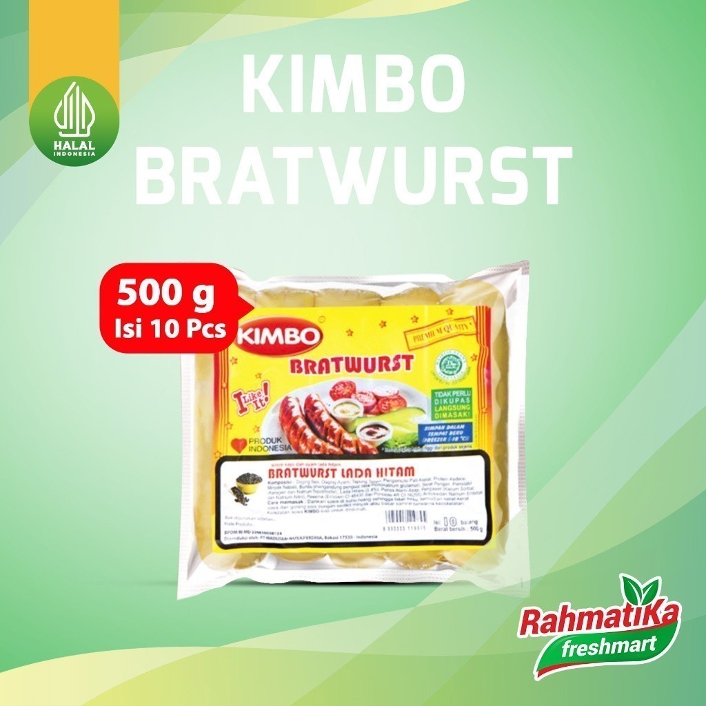 

Kimbo Sosis Bratwurst Lada Hitam 500 gr Isi 10