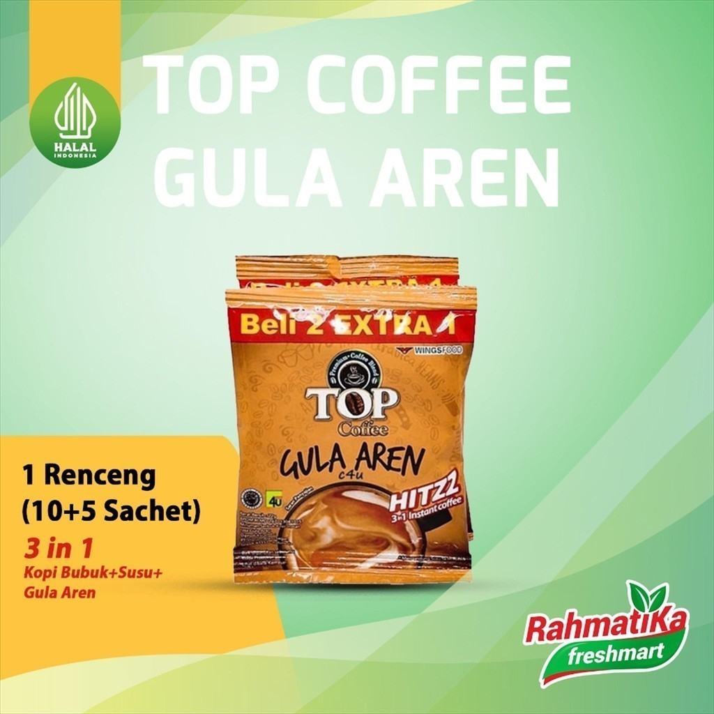 

Top Coffee 3in1 Kopi Susu Gula Aren (1 Renceng)