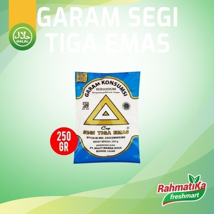 

Garam Cap Segi Tiga Emas 250 gr