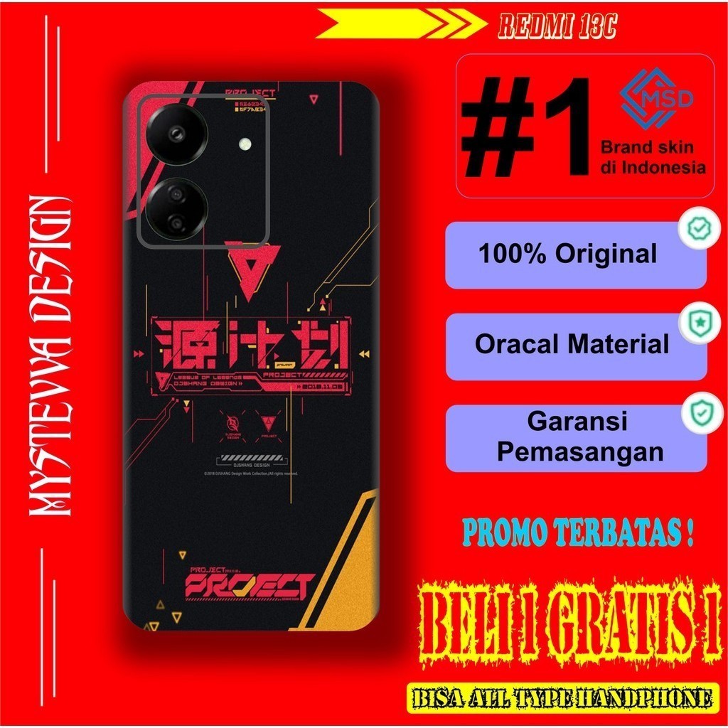 

Terlaris Xiaomi Redmi 13 Garskin Stiker Custom Case Laminasi Tebal COD