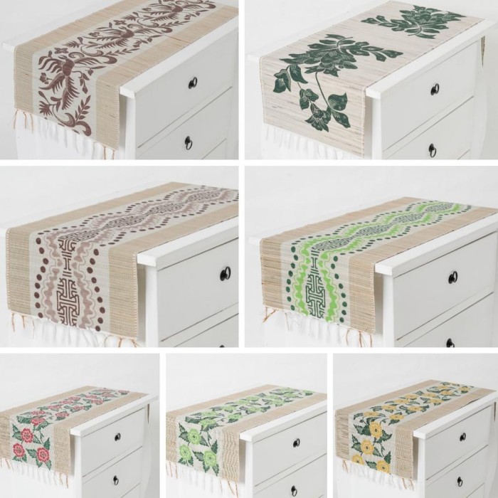 READY TAPLAK MEJA RUANG TAMU MODERN DAN MINIMALIS TENUN MODEL PRINTING