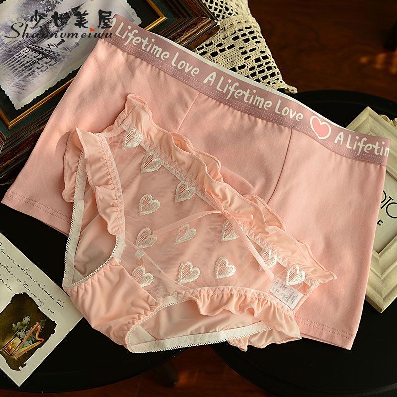 Celana Dalam Pasangan Pria Wanita, Dalaman Boxer Renda Pinggang Rendah