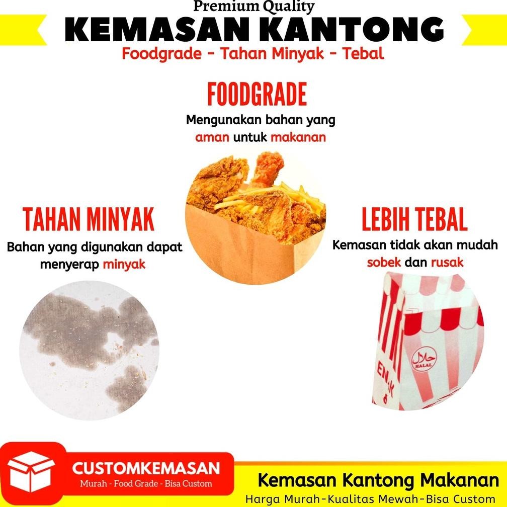 Bisa COD Kemasan Kentang Goreng / Kantong Kentang Goreng / Kantong Kertas Kentang Goreng / Bungkus K