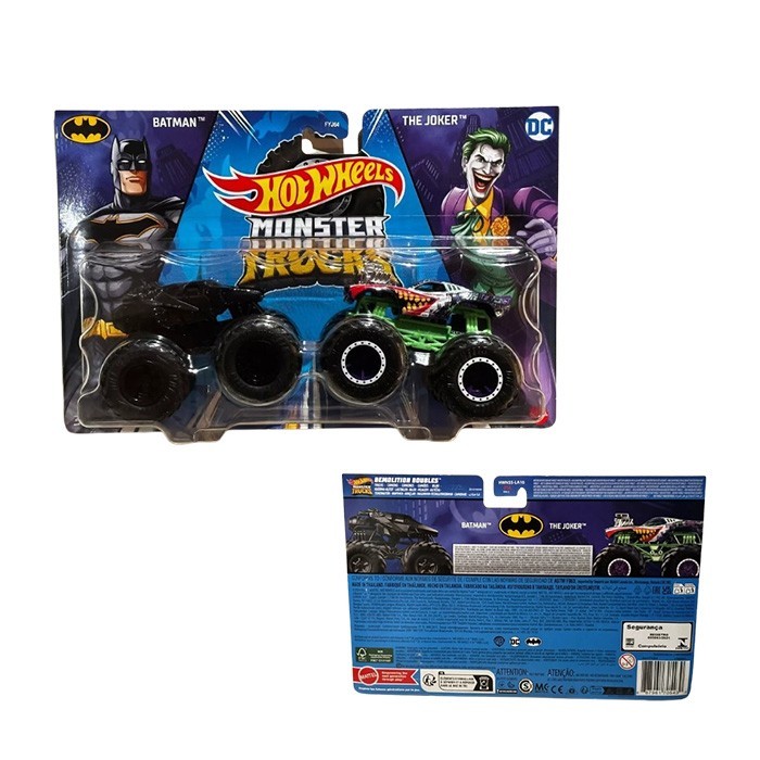 HOT WHEELS MONSTER TRUCKS DOUBLE DEMOLITION BATMAN VS THE JOKER CAR TOY
