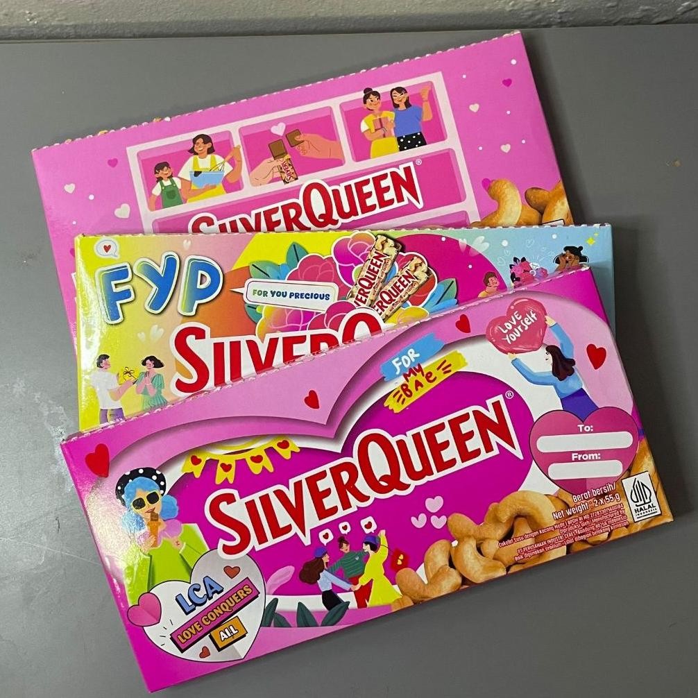

TERLARIS SILVERQUEEN VALENTINE 2 PC X 55 GR LIMITED EDITION CASHEW / PROMO SPECIAL COKLAT VALENTINE er-87