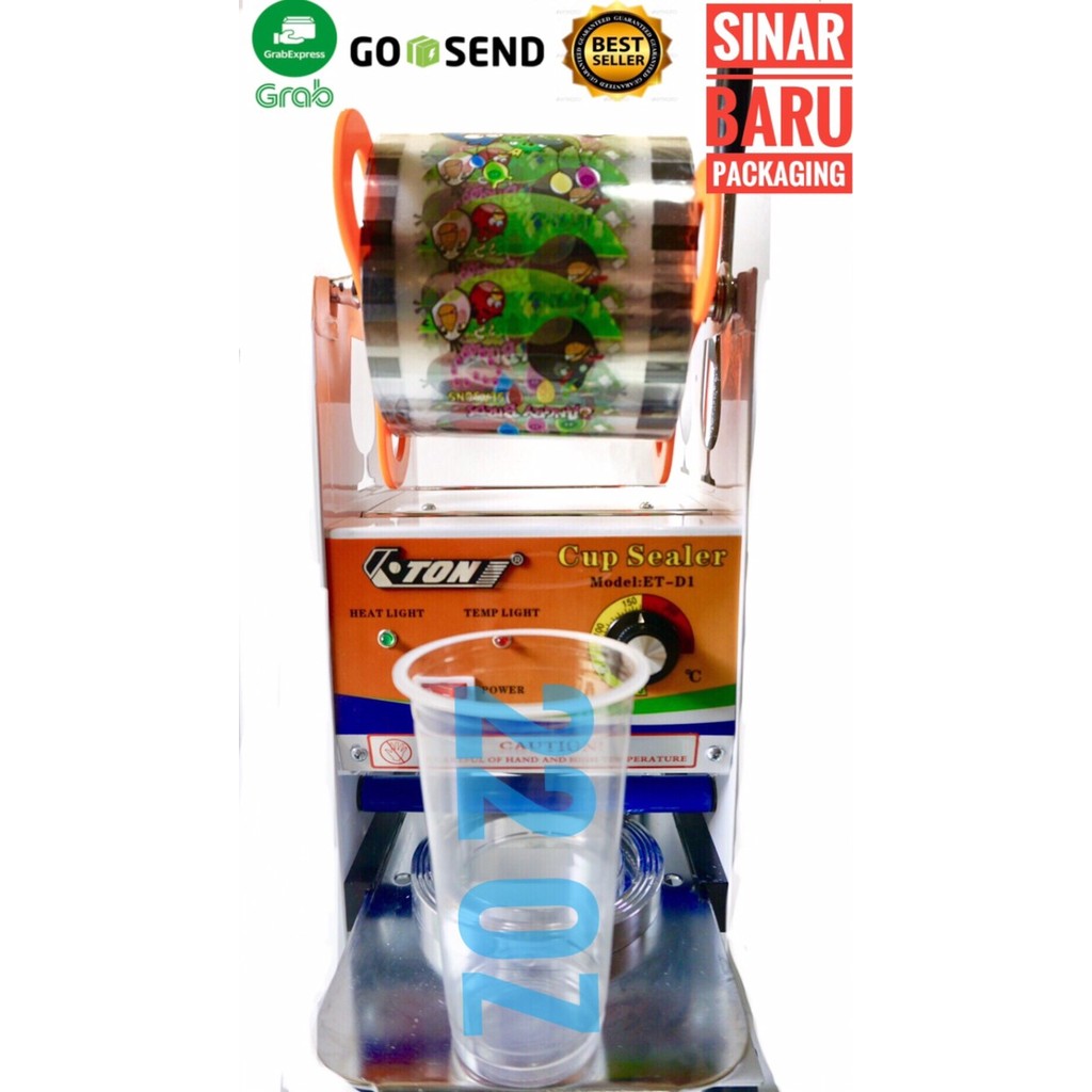 MESIN CUP SEALER 22 OZ + PLASTIK LID CUP/MANUAL CUP SEALER GELAS 22OZ