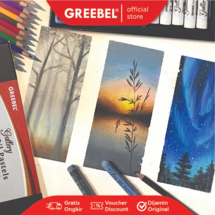 

Greebel Artist Oil Pastel Crayon 48C / Crayon Greebel 48 Warna Best Quality